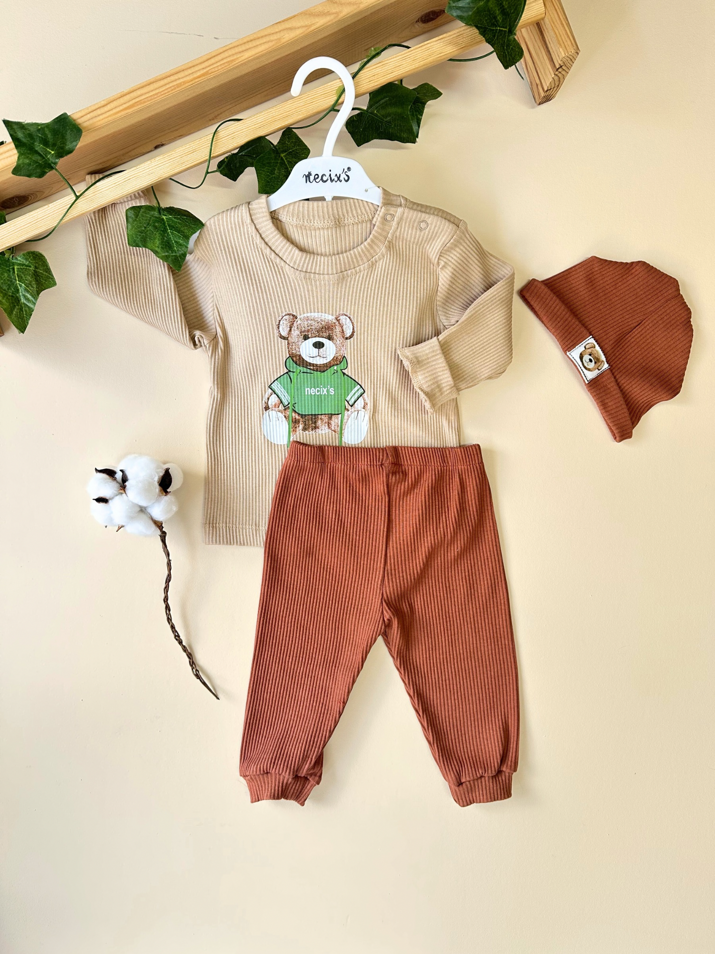 TEDDY %100 PAMUK ŞAPKALI 3'LÜ TAKIM